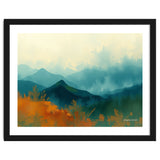 Long Title Misty Blue Mountain Range Landscape thumbnail
