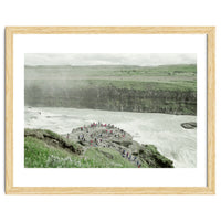 Tourists at the edge of the big river - Iceland