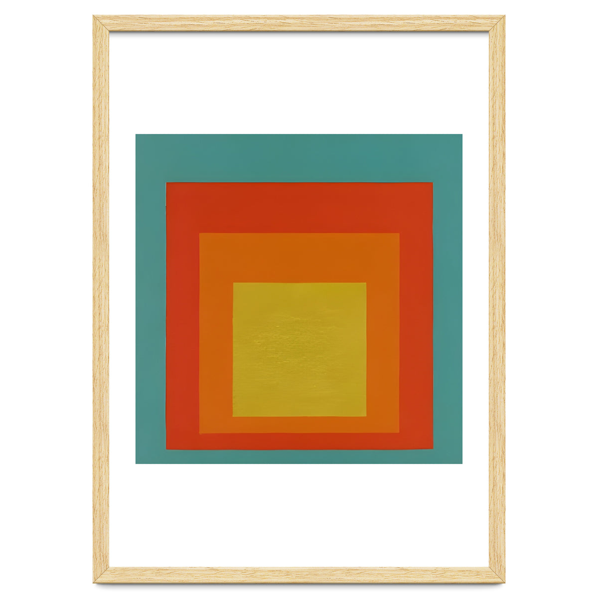 JOSEF ALBERS - HOMAGE TO THE SQUARE GREEN RED YELLOW ORANGE