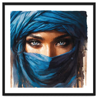 Blue Eyes Tuareg Woman Portrait