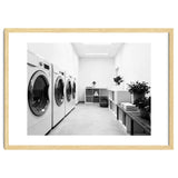 Minimalist Black and White Laundry Room Art, Washing Machine Photography thumbnail