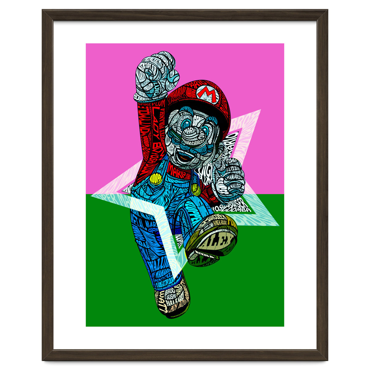 Mario Bross Typo Style Cartoon Pop Art