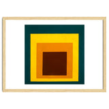 JOSEF ALBERS - HOMAGE TO THE SQUARE DARK GREEN YELLOW ORANGE BROWN thumbnail