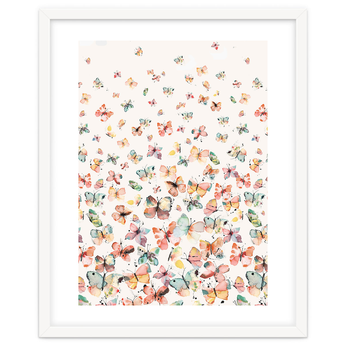 Watercolor Spring Butterflies Apricot