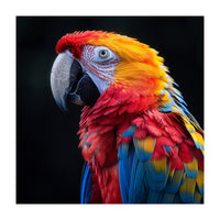 Scarlet Macaw Parrot Vibrant Plumage Close Up (Print Only)
