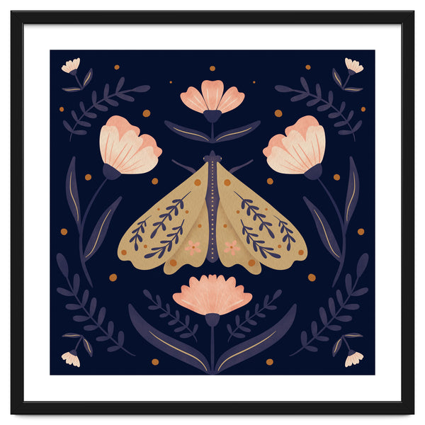 Moth And Flowers