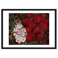 Vintage oil painted moody romantic Roses