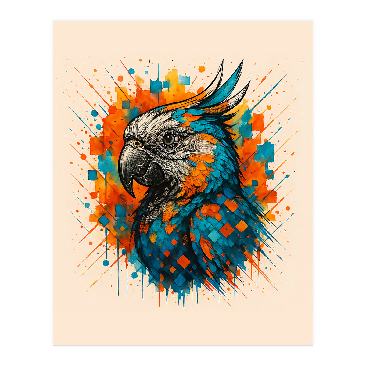 Parrot Animal Watercolor (Print Only)