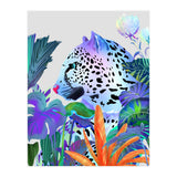 Holographic Leopard, Tropical Jungle Eclectic Nature, Colorful Botanical Wildlife, Boho Contemporary Animals, Tiger Cheetah Cat Maximalism (Print Only) thumbnail