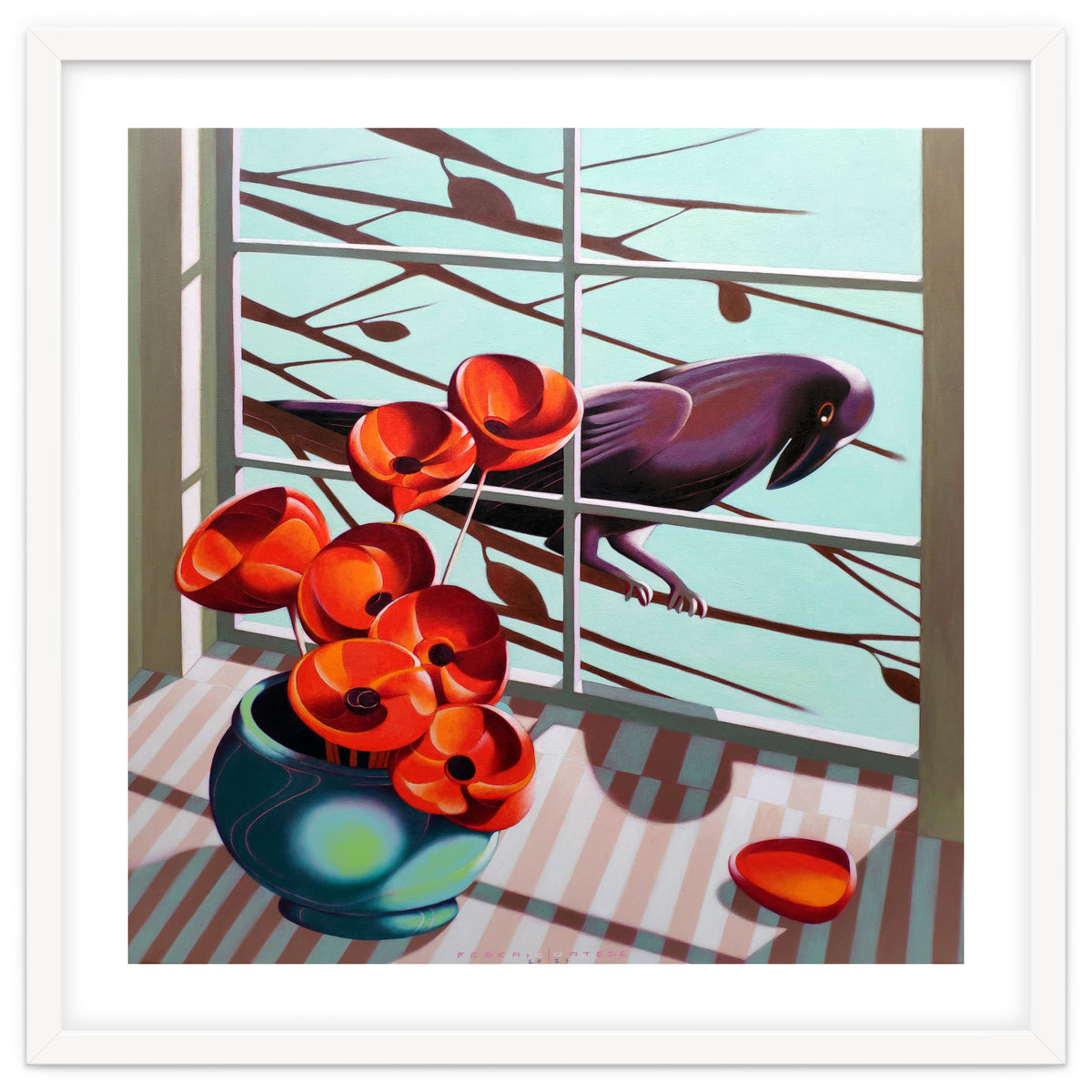 A crow outside the window