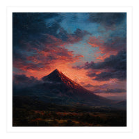 Majestic Mountain Peak at Sunset (Print Only)