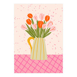 Tulips in a vase - pink and orange (Print Only) thumbnail