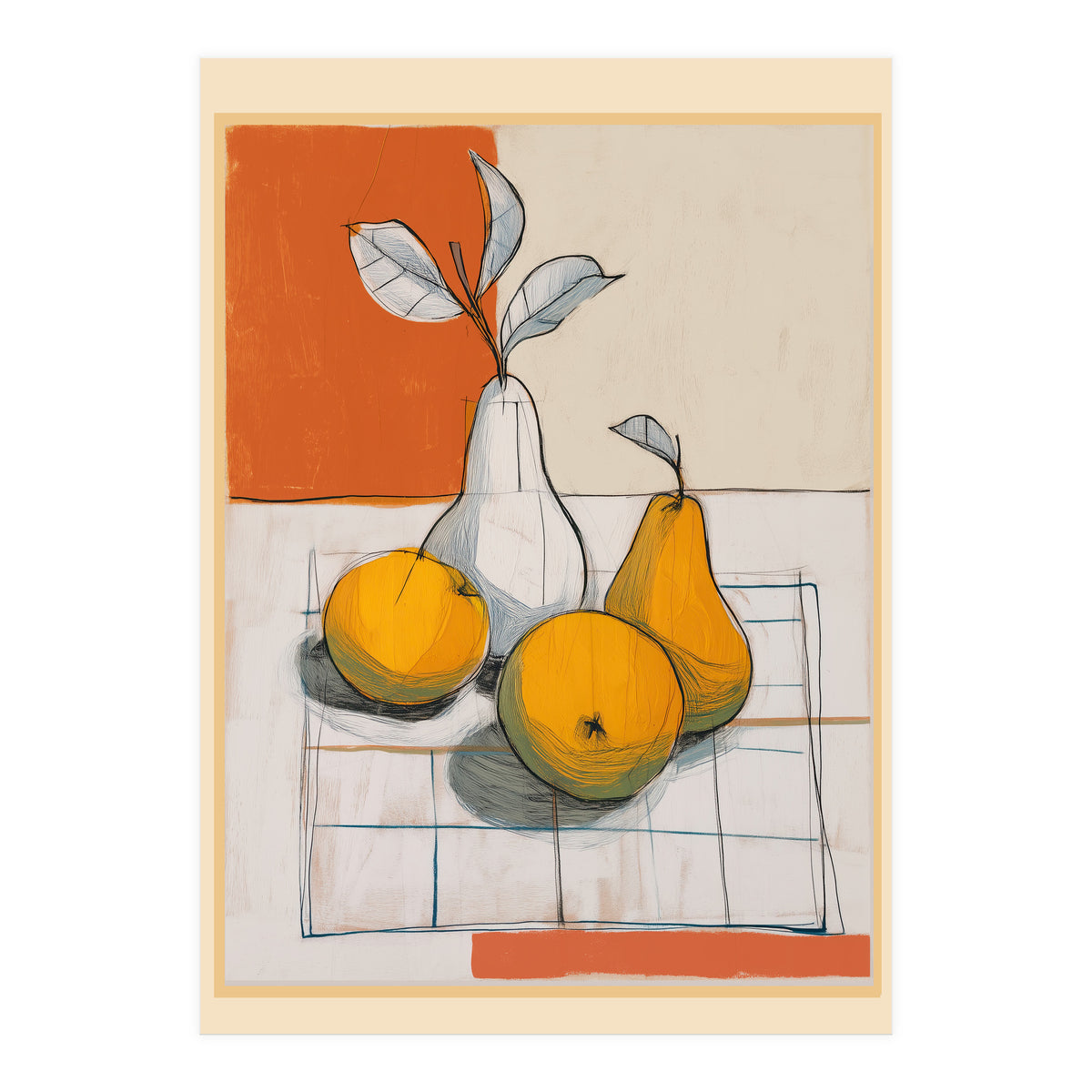 Modern Pear Still Life (Print Only)