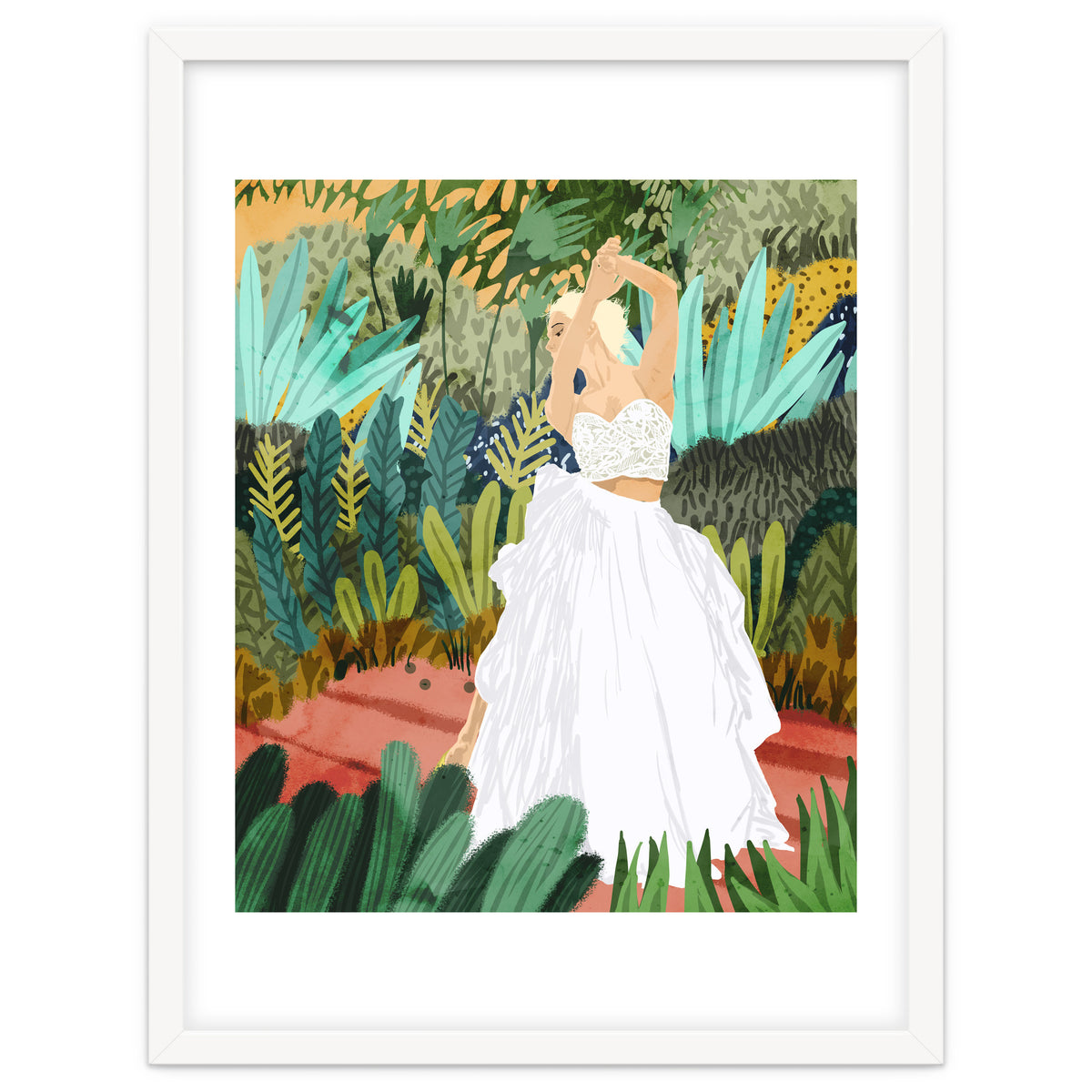 Forest Bride | Jungle Wedding Painting | Travel Solo | Blonde Woman Dancing Joy