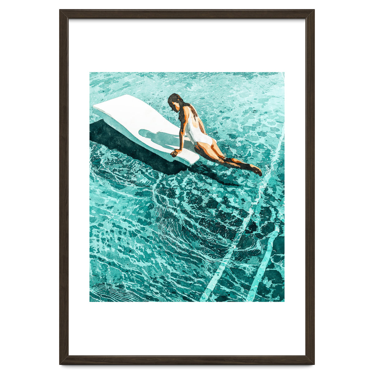 Pool Day | Summer Swimming Swim Fashion | Bath Vacation Relax Self Care Watercolor Painting