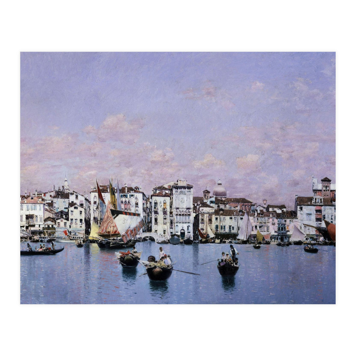 'La riva degli Schiavoni en Venecia', 1873, Oil on canvas, 42 cm x 72 cm. (Print Only)