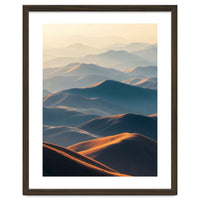 Misty Desert Mountain Range Art