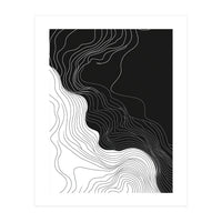 Abstract Black And White Wavy Lines Flowing  (Print Only)