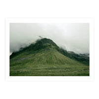 Green mountain covered in clouds - Iceland (Print Only)