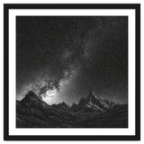 Starlit Mountain Majesty: Detailed Monochrome Milky Way thumbnail