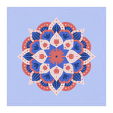Mandala flower - blue and coral (Print Only) thumbnail