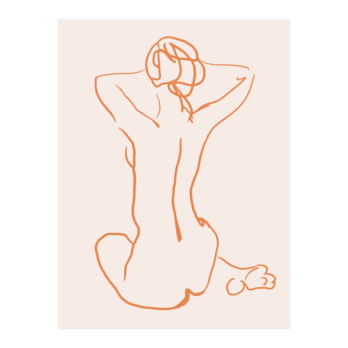 Femina, Abstract Minimal Woman Line Art Sketch, Drawing Feminine Empower Express (Print Only)
