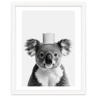 Koala, Toilet Paper Crown, Cute Animal Bathroom Art