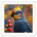 Cockatoo Parrot With Orange Crest And Berries thumbnail