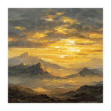 Vibrant Golden Hour Horizon Over Distant Mountain Ridges (Print Only) thumbnail