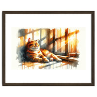 Cat Relaxing In Sunlight