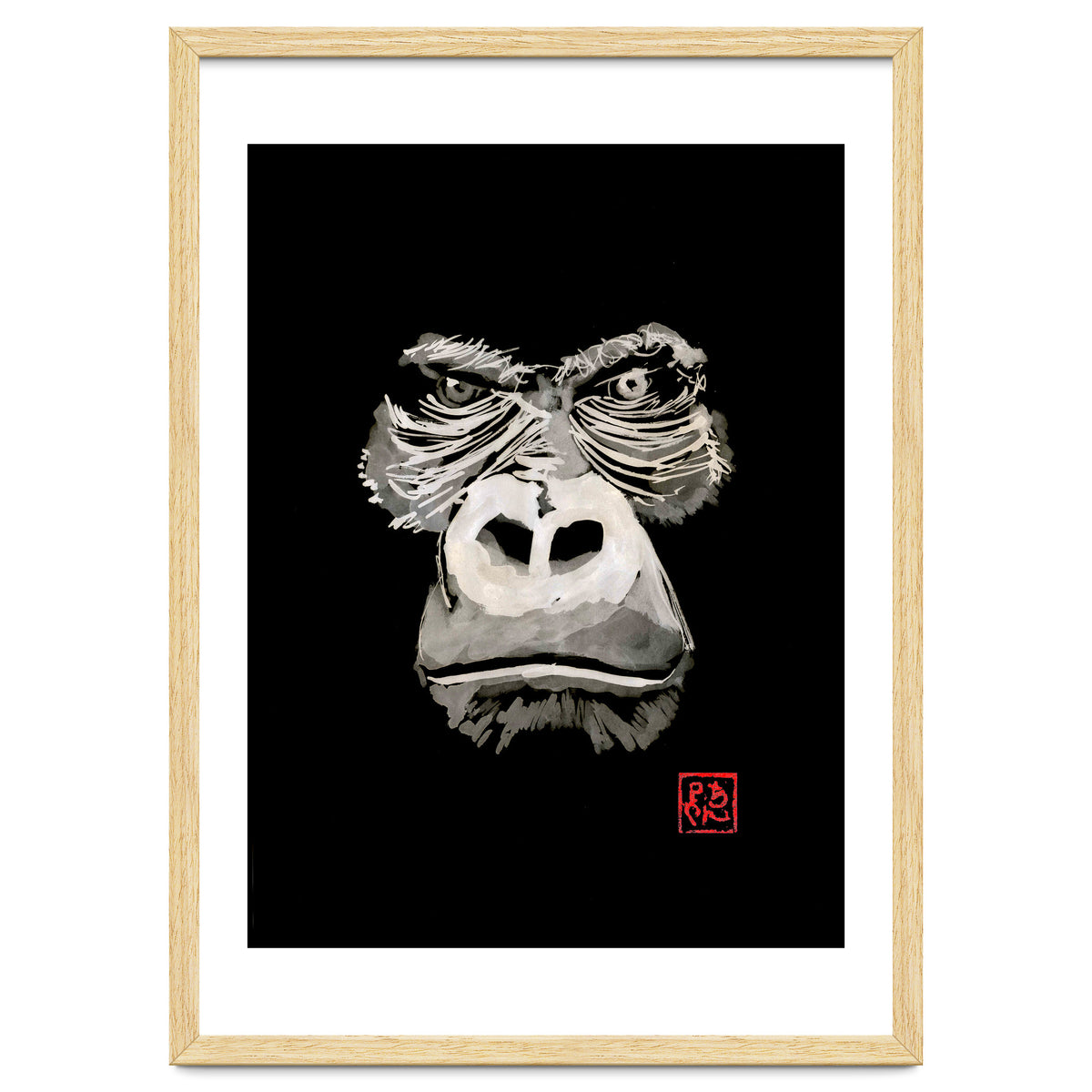 Angry Gorilla White In Black