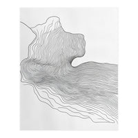 Abstract Black And White Organic Flowing Lines Pattern (Print Only)