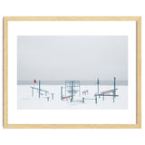 Playground in the winter snow beach thumbnail