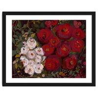 Vintage oil painted moody romantic Roses