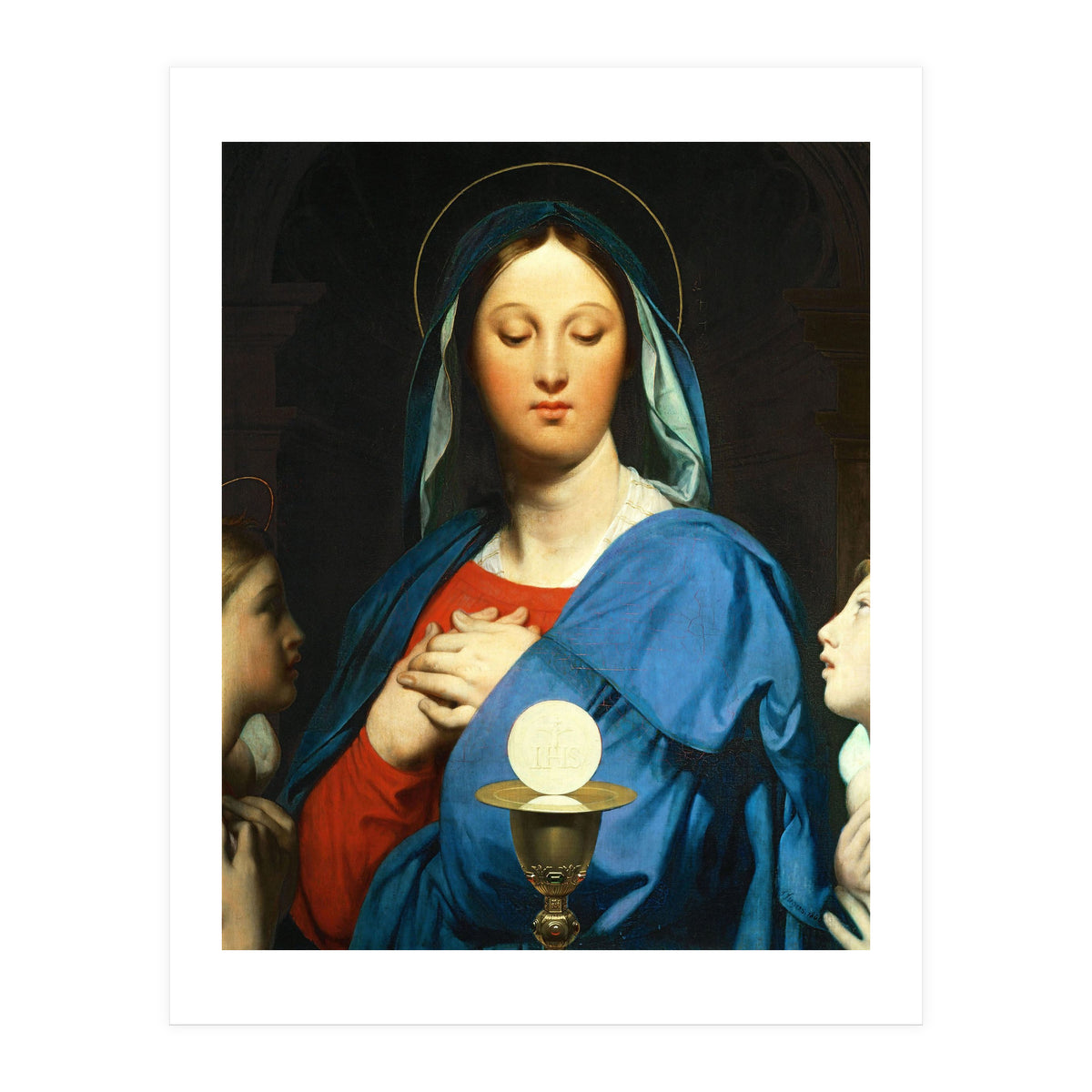 Jean Auguste Dominique Ingres / 'The Virgin Mary Prays to the Host', 1866. (Print Only)