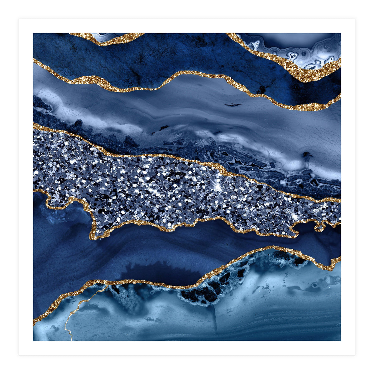 Agate Glitter Ocean Texture 07  (Print Only)