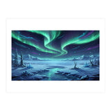 Arctic Glow: Northern Lights Winter Landscape (Print Only) thumbnail