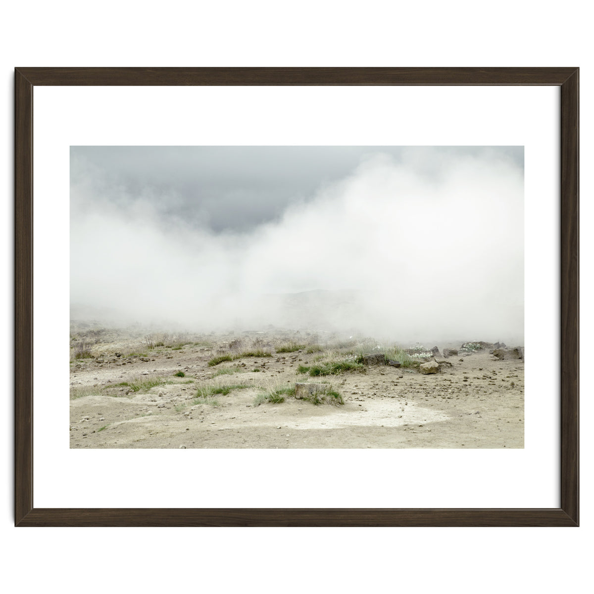 Landscape covered by hot spring steam - Iceland