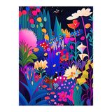 Surreal Emotions, Abstract Colorful Bold Botanical Nature Garden, Eclectic Boho Bohemian Modern Contemporary Graphic Design Painting (Print Only) thumbnail