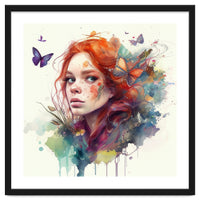 Red Hair Butterfly Glance
