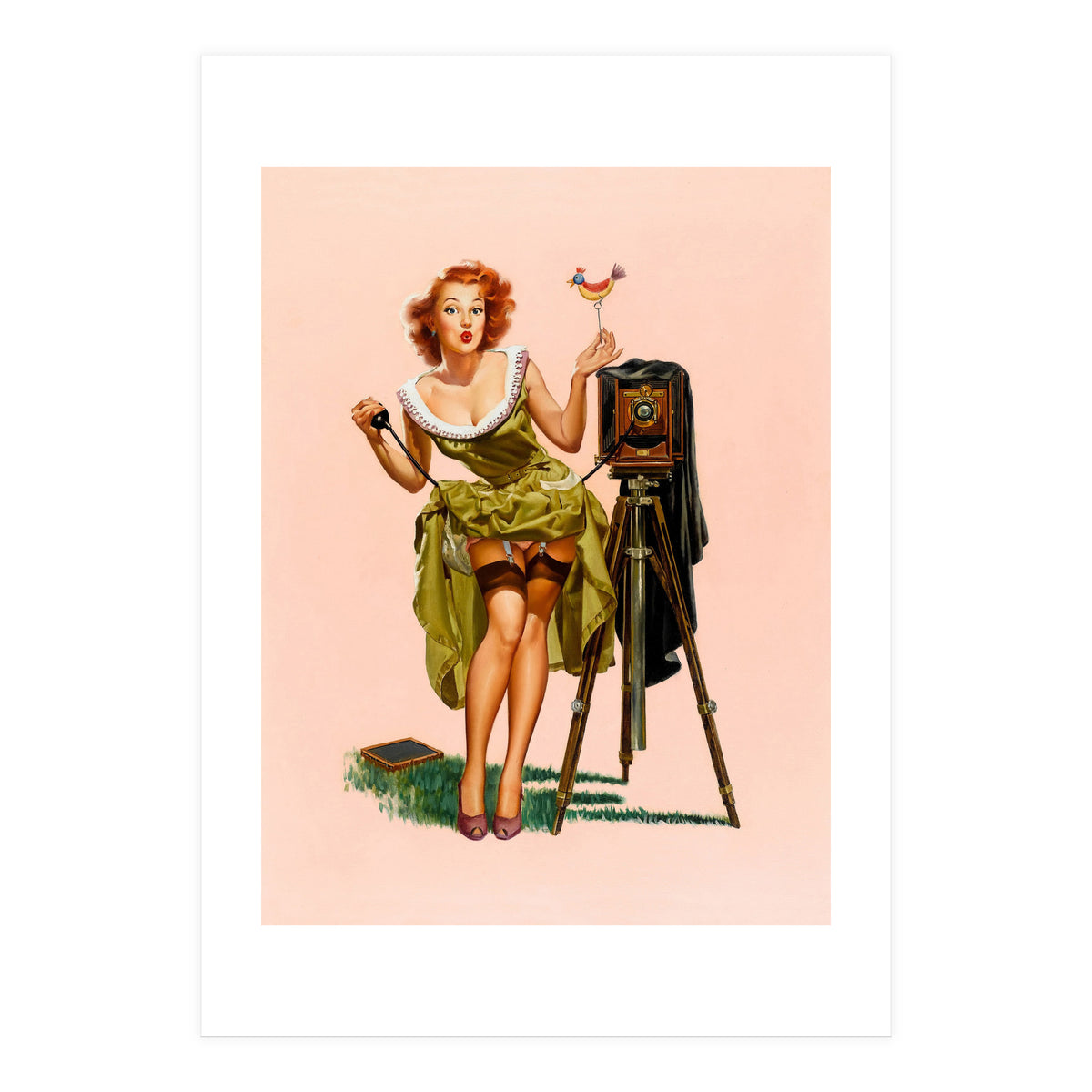 Sexy Pinup Woman On Photo Session (Print Only)