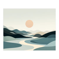 Serene Horizon: Minimalist Organic Landscape (Print Only)