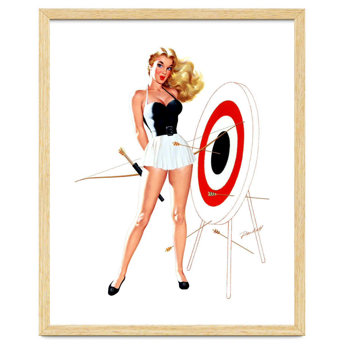 Pinup Girl Posing With Target
