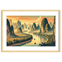 Vintage China, Guilin Karst Mountains Poster