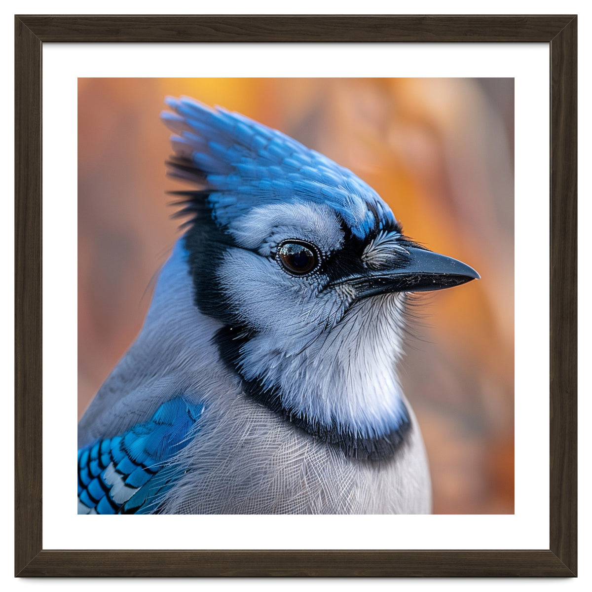 Blue Jay Bird Close Up Detailed Portrait