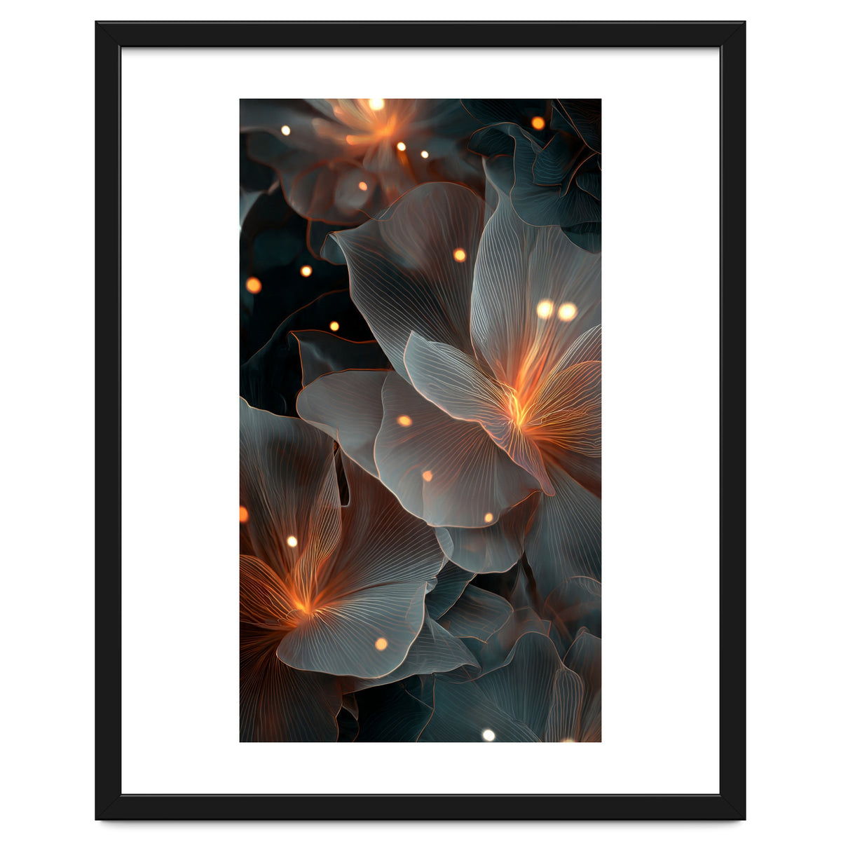Ethereal Glowing Flora: Abstract Translucent Petals