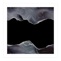 Black & Silver Glitter Agate Texture 04 (Print Only)