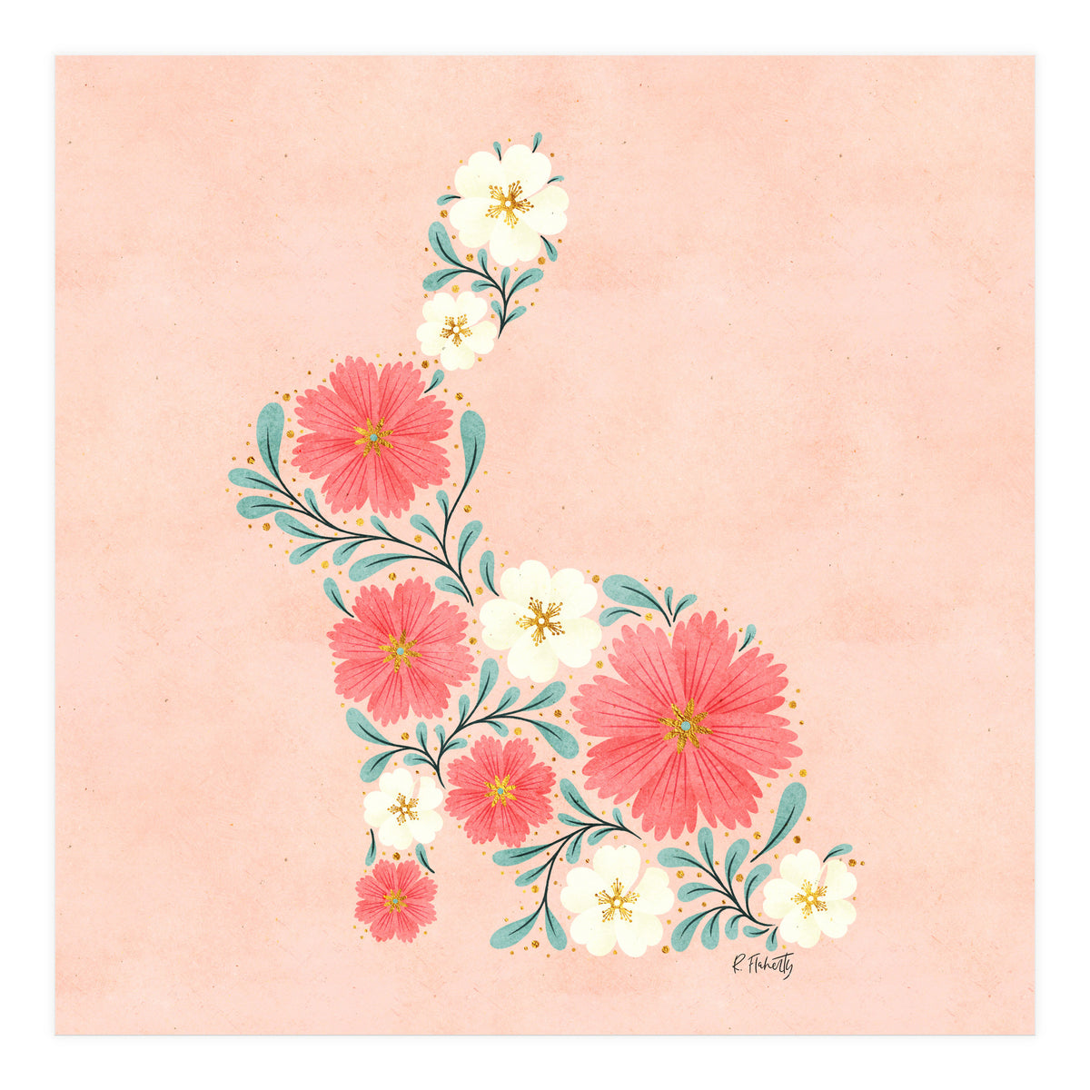 Flower Filled Rabbit (Print Only)