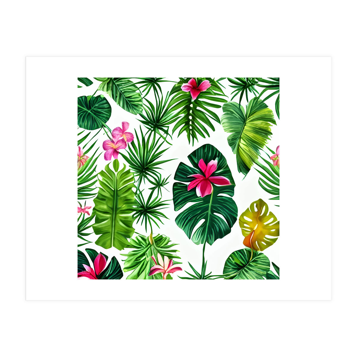 The Tropic, Banana Leaves Tropical Jungle Botanical, Palm Plants Monstera Nature, Bohemian Plants Floral (Print Only)