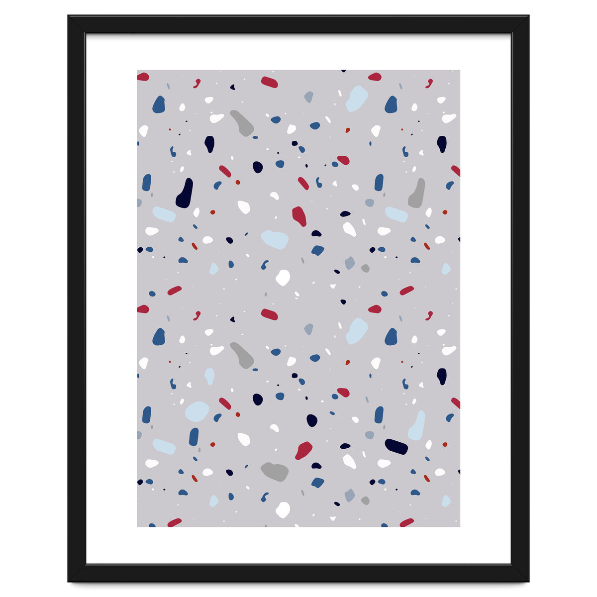 Modern Gray Blue Rounded Terrazzo